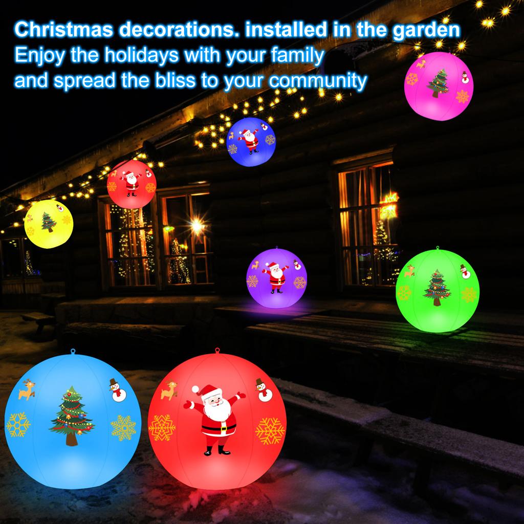2PCS Solar Powered LEDs Floatings Pool Lights with 2PCS Santa Claus Design Sticker RGBW 16 Color