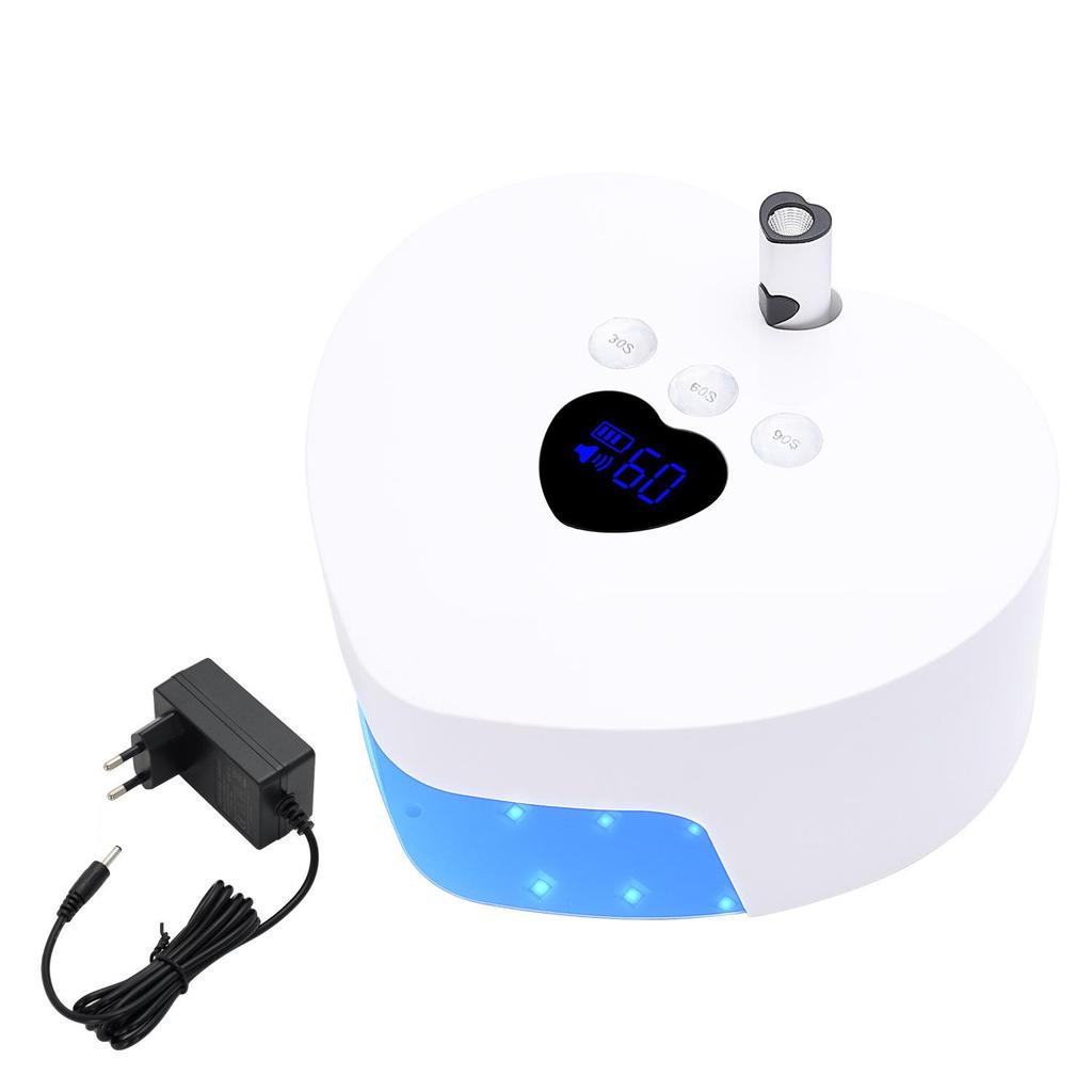 Wireless LED Nail Art Curing Lamp: Rechargeable, Fast-Drying, No Hand Blackening, UV Glue Compatible.