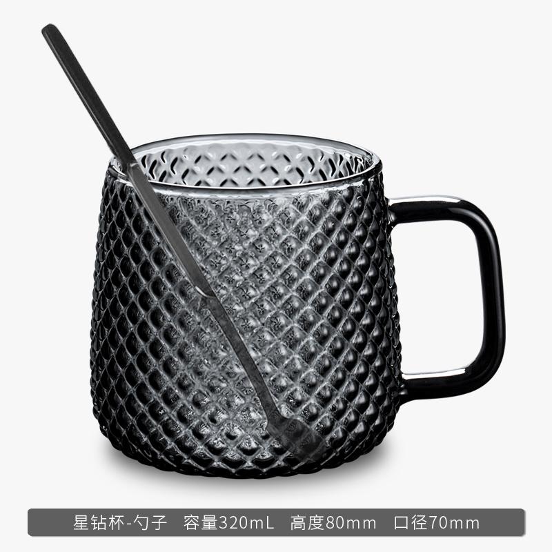 Hammer Grain Glass Cups for Men with Handles Home Drinking Cup Set Mugs High Temperature Resistant Tea Cups Coffee Mug