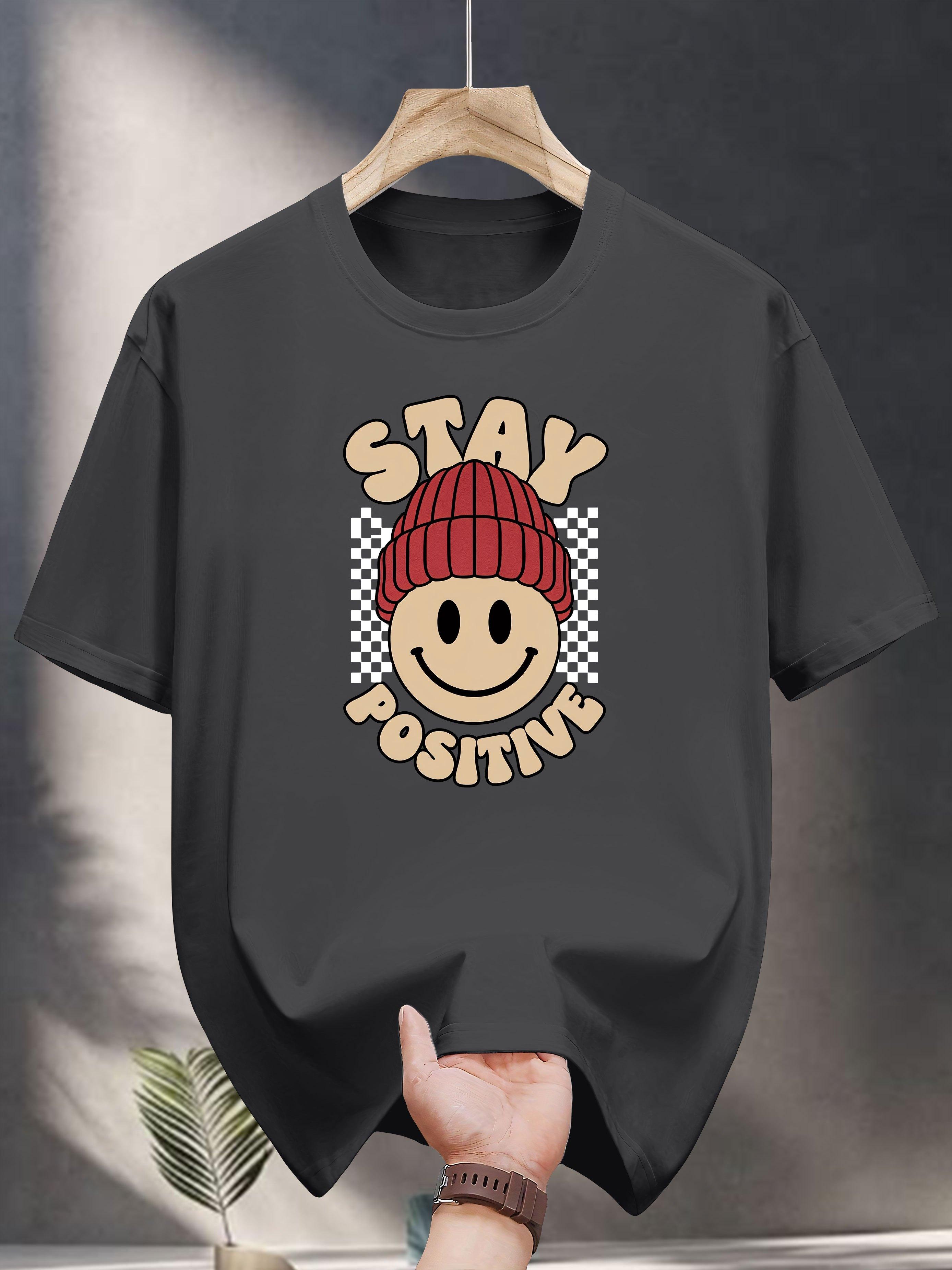 Stay Positive Graphic Print 100% Cotton T-shirt XL