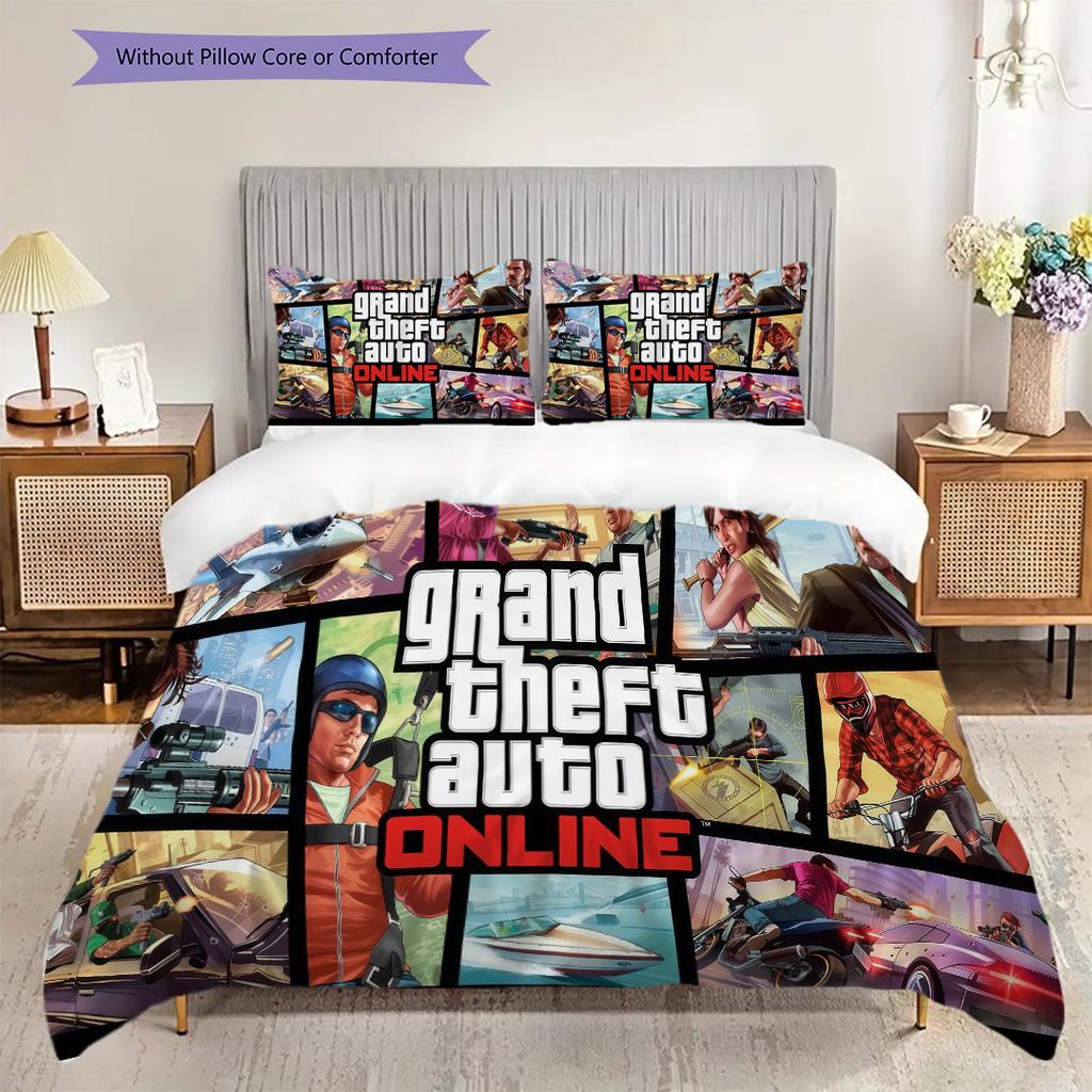 Grand Theft Auto Iv Urban Chaos Bedding 1 Duvet Cover 2 Pillowcase Without Core Soft And Comfortable Bedding Set Christmas Birthday Gift