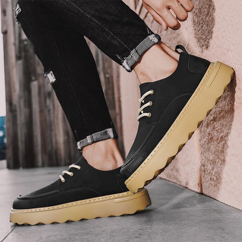Male Comfortable Walking Shoe All-match Men Casual Footwear Lace-Up Luxury Brand Men's Antiskid Flats 2024 New Skate Shoes Men