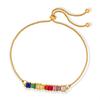 Colorful Retro Baroque Zircon Anklet, Titanium Steel, 18K Gold, Non-Fading Hip Hop Jewelry for Women