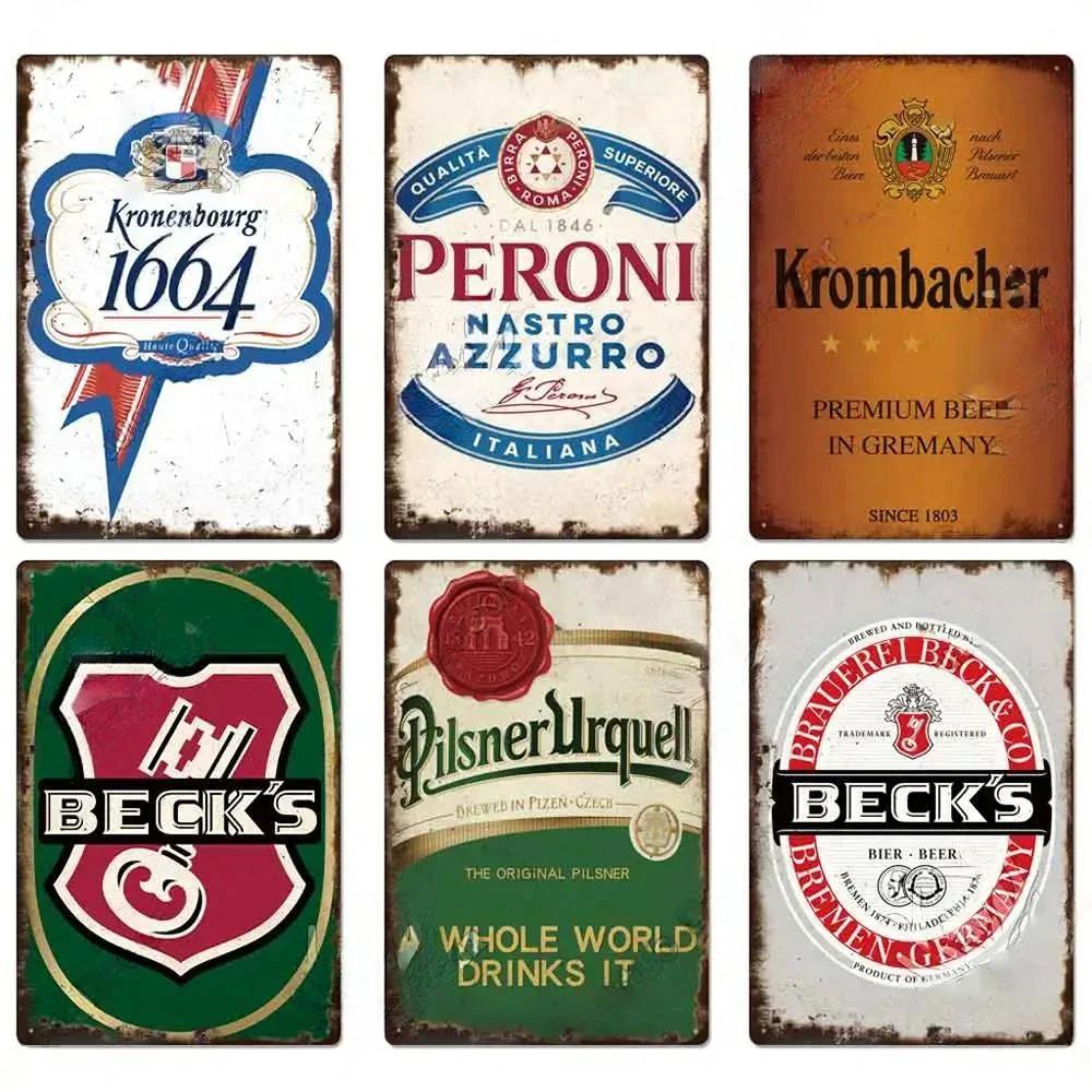FJ Beer Brand Posters Decor Vintage Metal Signs Tin Sign Plaque Home Decor Pub Bar Man Cave Wall Decorative
