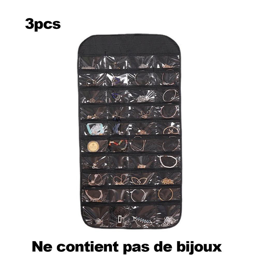 1/2/3 Stück - 80-Taschen Hänge-Schmuckorganizer, Mehrzweck Ohrring Armband Halskette Ring Aufbewahrungshalter, Hängende Montage