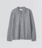 EZIO Natural Button Collar Knit_Melange Gray