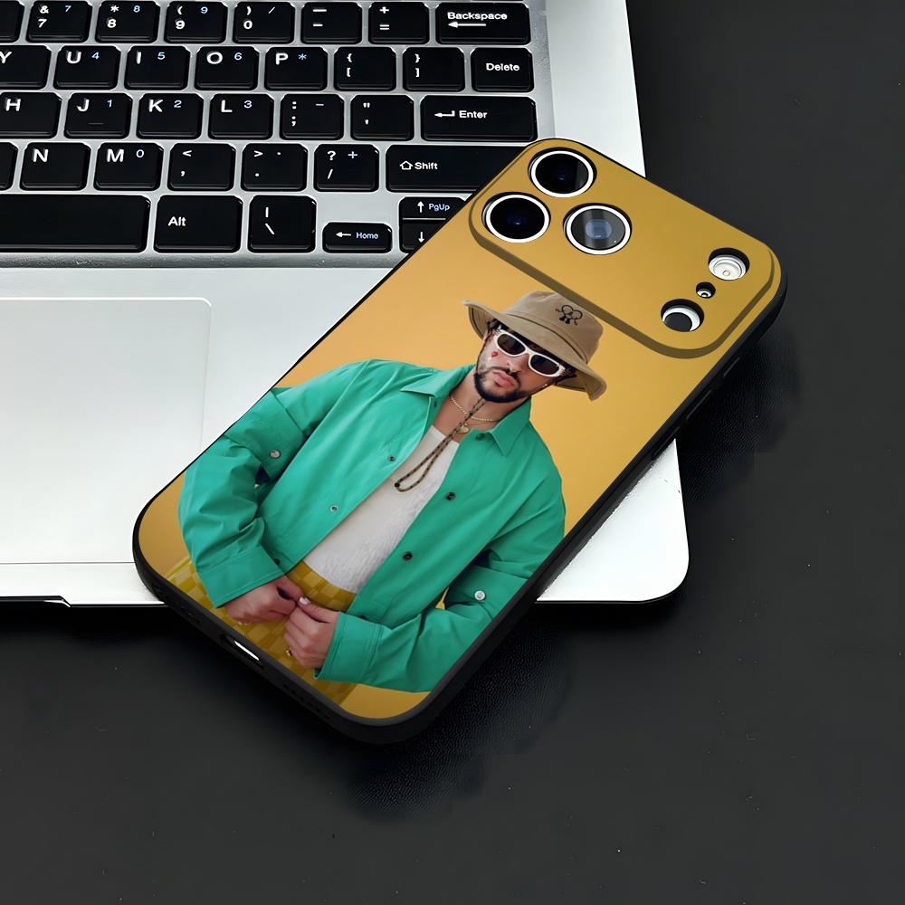 Coque de téléphone Singer B-Bad Bunny Pour IPhone 17 Air 16 E Pro Max 15 14 13 Mini 12 Pro 11 Max Plus Coque Souple Noire