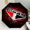 São Paulo FC logo Print Automatic Umbrella, 8 Rib Iron Frame, Plastic Handle, Suitable for Outdoor Travel &Daily , Ideal Gift