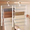 Multi-Layer Pants Hanger Space Saving Closet Organizer Foldable Trousers Clothes Rack Wardrobe Storage with Non Slip Clips