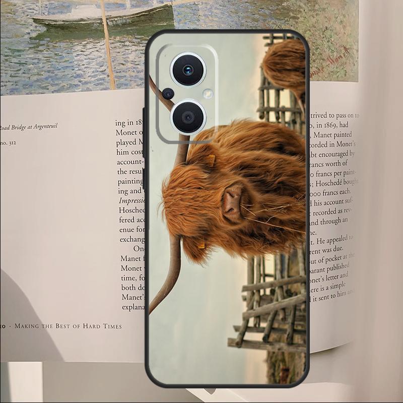 

Highland Cow Animal Cover For OPPO Reno 13F 11F 12F 14F 11 12 13 14 Pro 7 8 Lite OPPO Find X6 X5 X8 X9 Pro Case OPPO Find X5