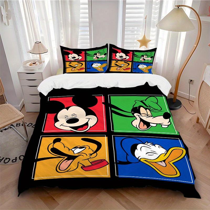 

3pcs set Mickey Mouse, Goofy, Pluto Bedding Set with Duvet Cover+Pillowcases, All-Season Polyester, Zipper Closure63 135x200cm