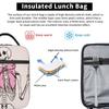 Pink Skull Girl Pattern Insulated Lunch Bag for Women Office Cooler Thermal Food Box Tote Portable Lunch Boxes Container