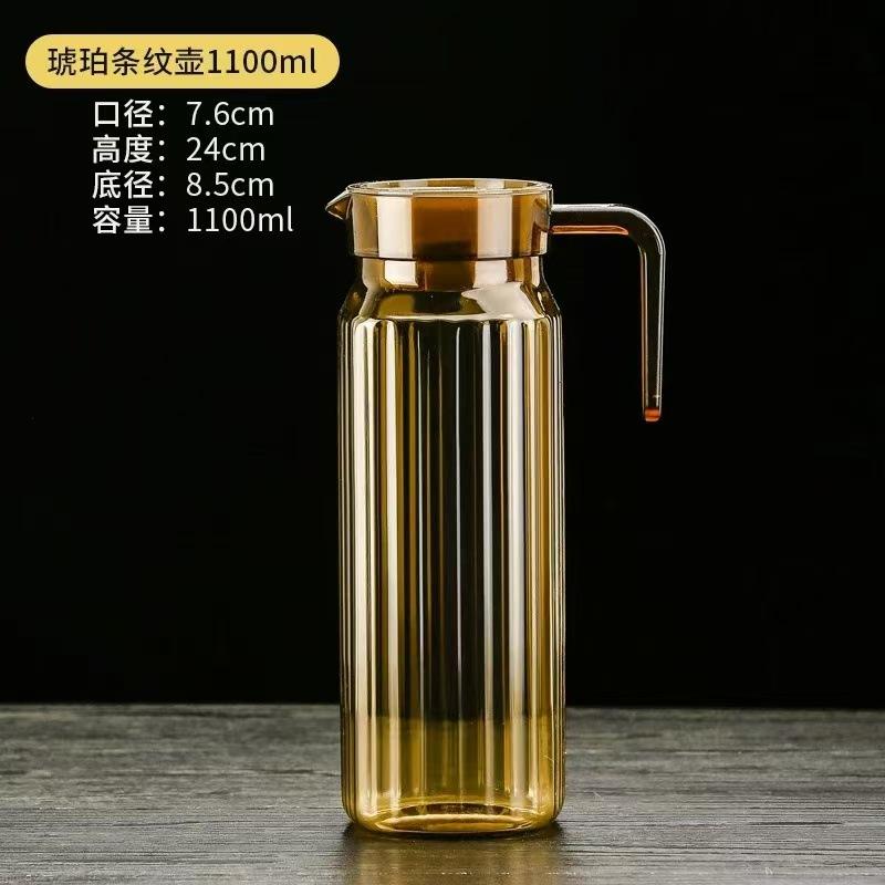 

1.1-liter striped teapot One size коричневий