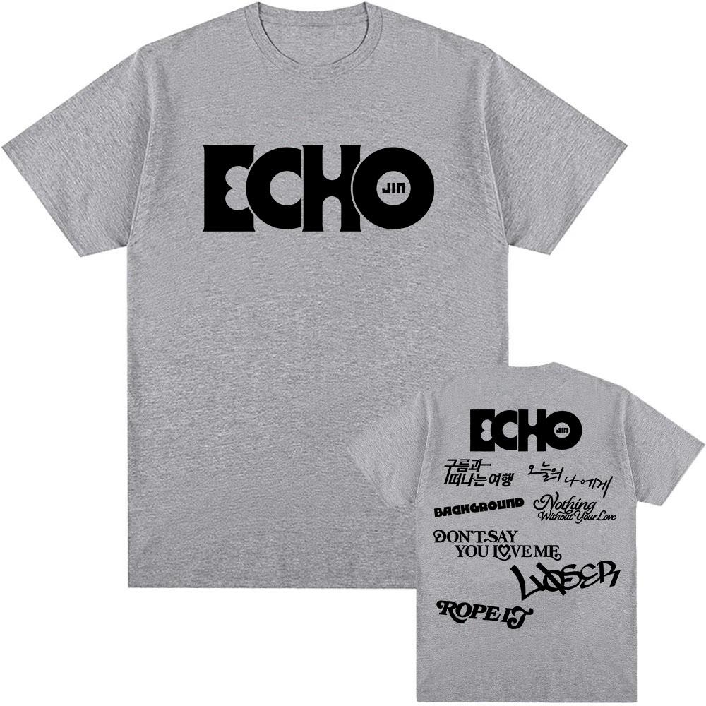Echo Solo Album 2025 NEW T-shirt Jin Korean Boys' Band Member Tshirts Short Sleeve Cotton Unisex Streetwear Casual Men Clothing