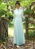 Ao Dai Ao Dai Style Long Chiffon Dress and Green Size [TRTRO] Dress, (White Gradient, M)