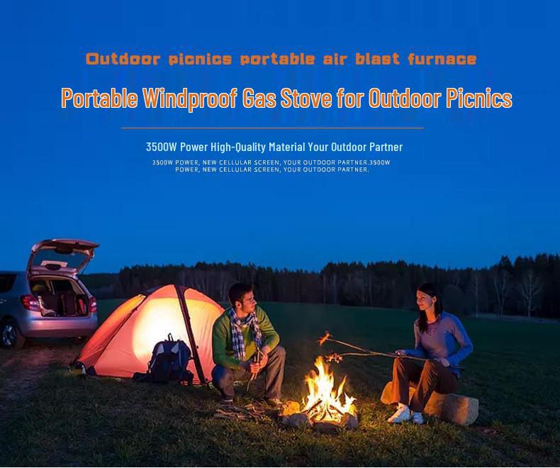 Portable Outdoor Camping Gas Stove Head: Split Design for Self-Driving, Fishing, and Picnic Cooking