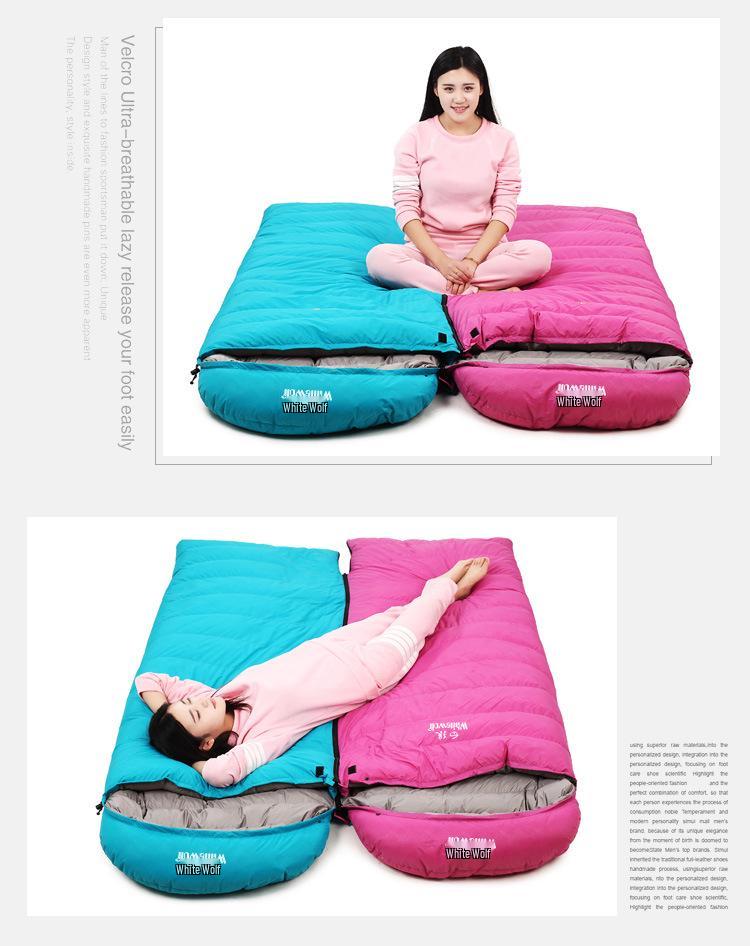 Thickened Winter Down Sleeping Bag - Cold-Proof, Envelope Style for Outdoor Camping & Travel