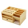 Multi-Section Wooden Tool Tray Designed for Mobile Repair Accessories Including Screwdrivers, Tweezers, and Pliers