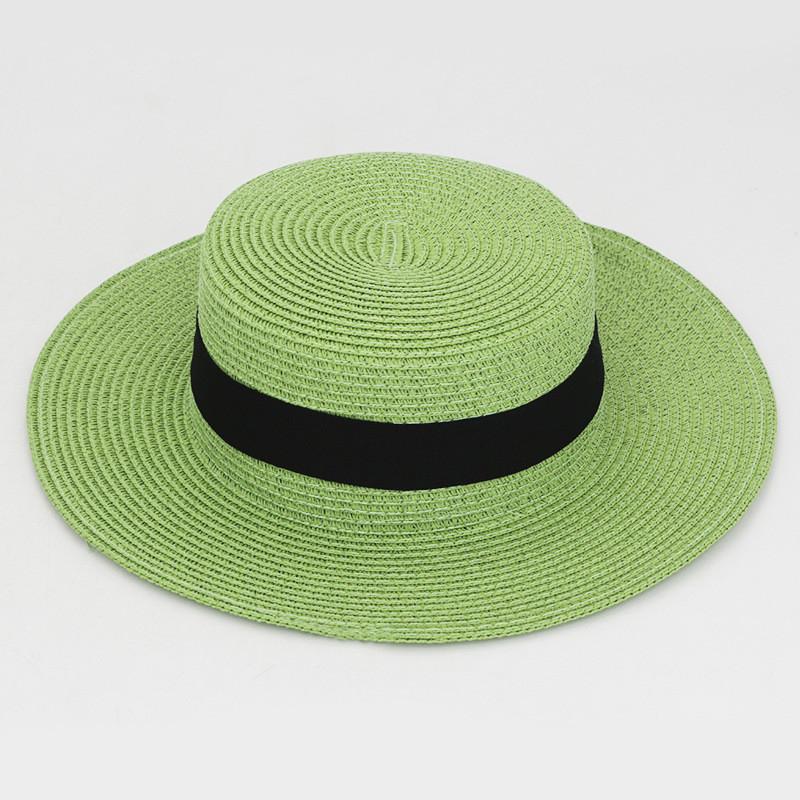 Color Square 20 Buckle Round Straw Hat Summer Travel Sunshade Cap Breathable