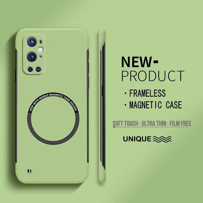

Ультратонкий жесткий магнитный чехол для телефона из поликарбоната без рамки для Oneplus 9R 8 9 Pro 8T защитный матовый цветной сплошной чехол Oneplus 8T светло-зеленый