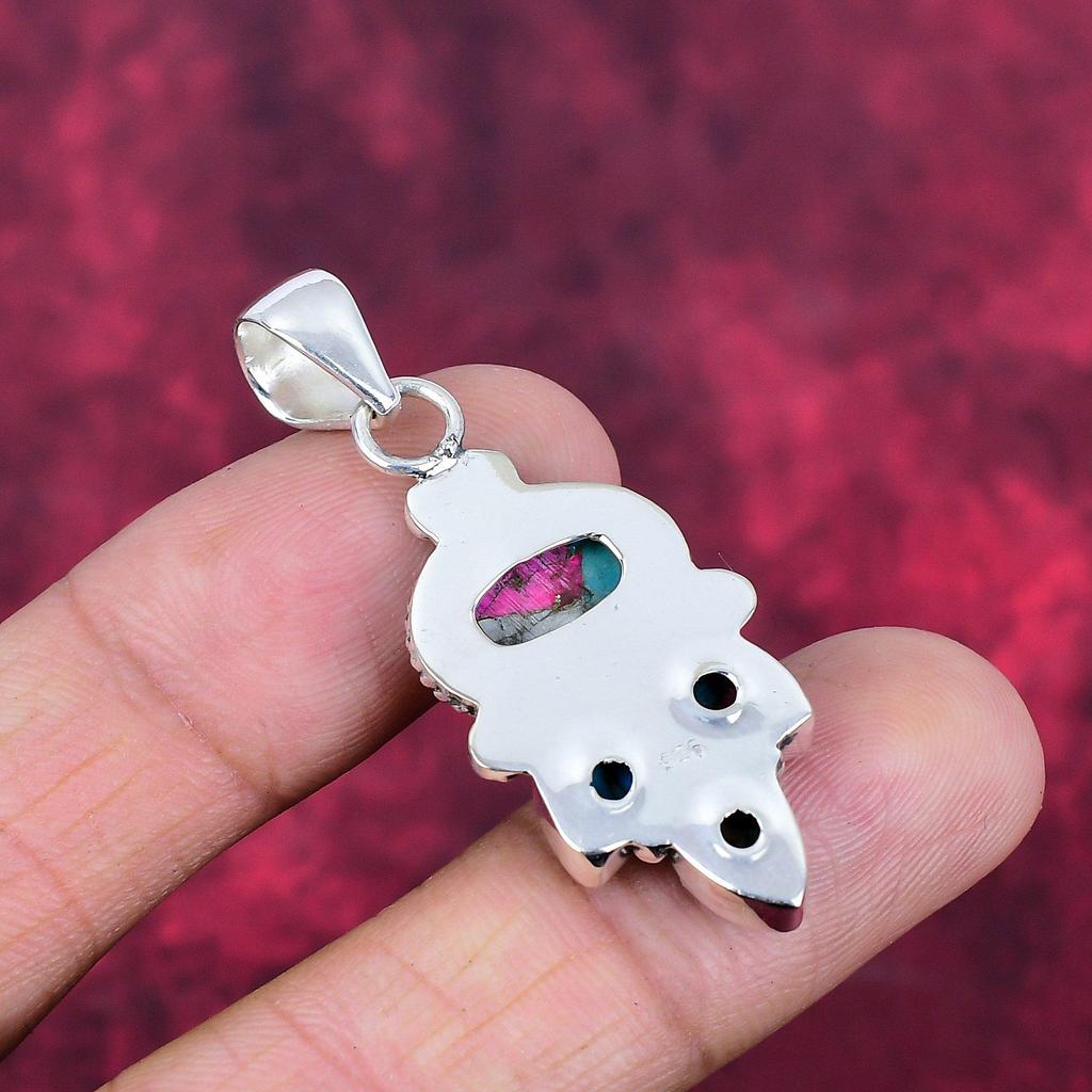 Cotton Candy Turquoise Handmade Gemstone Pendant, 925 Solid Sterling Silver Pendant Antique Jewelry, For Engagement Gift