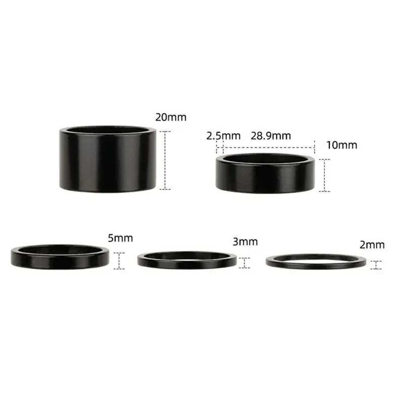 Aluminum Alloy Bicycle Headset Spacer for 28.6mm Bike Stem Washer Steerer Tube Fork Stem Height Adjust Ring 2/3/5/10/20mm