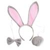 Halloween Cosplay Accessory Set Cartoon Rabbit Headband Bowtie Tail Fashion Headwear for Carnivals Costume Supply