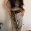 Jeans Decor Leopard Print Plush Belt Furry Jazz Dance Costumes Accessory  Streetwear