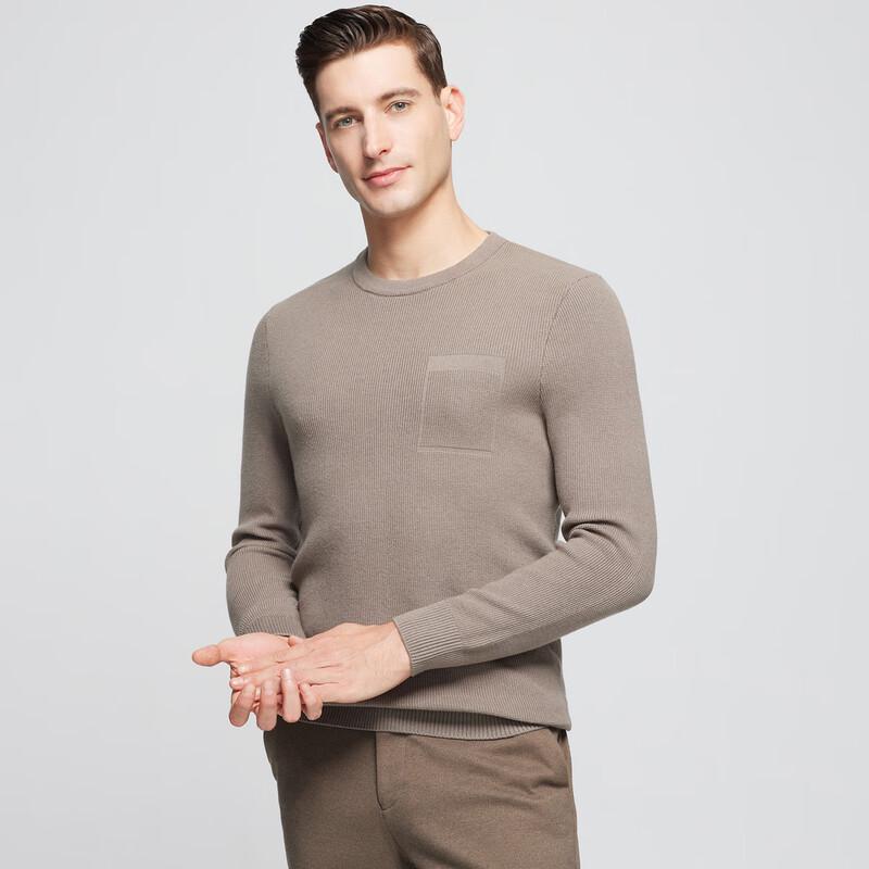 

Men s Solid Round Neck Long Sleeve Sweater XL (180)