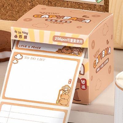 256 Sheets/Pack Cute Sticky Notes Capybara Memo Pads Paper Note Pad Cartoon Animal Self-Adhesive Memo Sheet School Supply