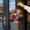 Christmas Door Hanging Sign Welcome for Front Door, Rustic Wooden Ornament, Festival Theme Wall Decoration Decor with Lanyard Holiday Home Window