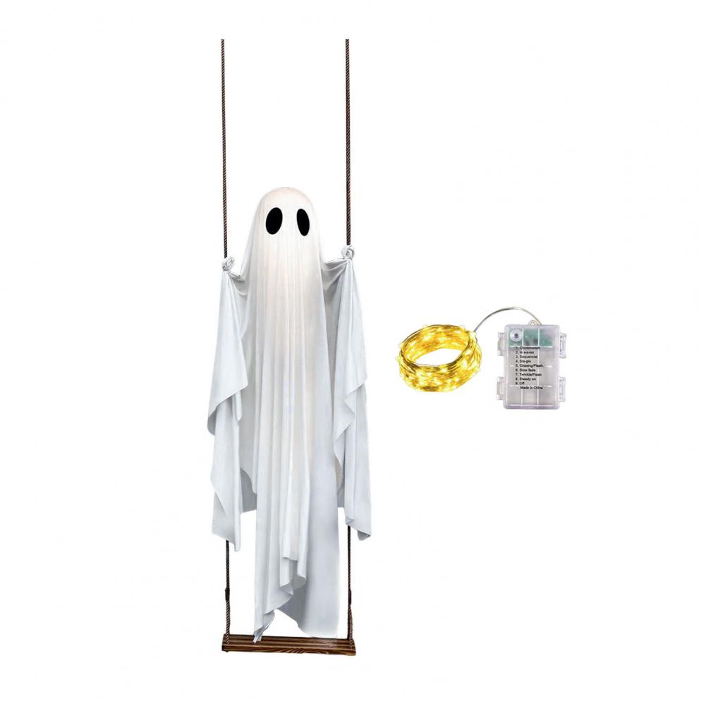 Swing Ghost Decor Halloween Ghost Decoration Spooky Halloween Outdoor Decor Swing Ghost Ornaments for Front Decor