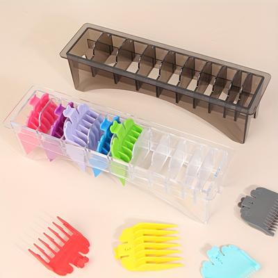 1pc Professional Barber Clipper Guide Comb Storage Box - Precise Hair Trimmer Guard Case with Safety Positioning Grid Base for Organized