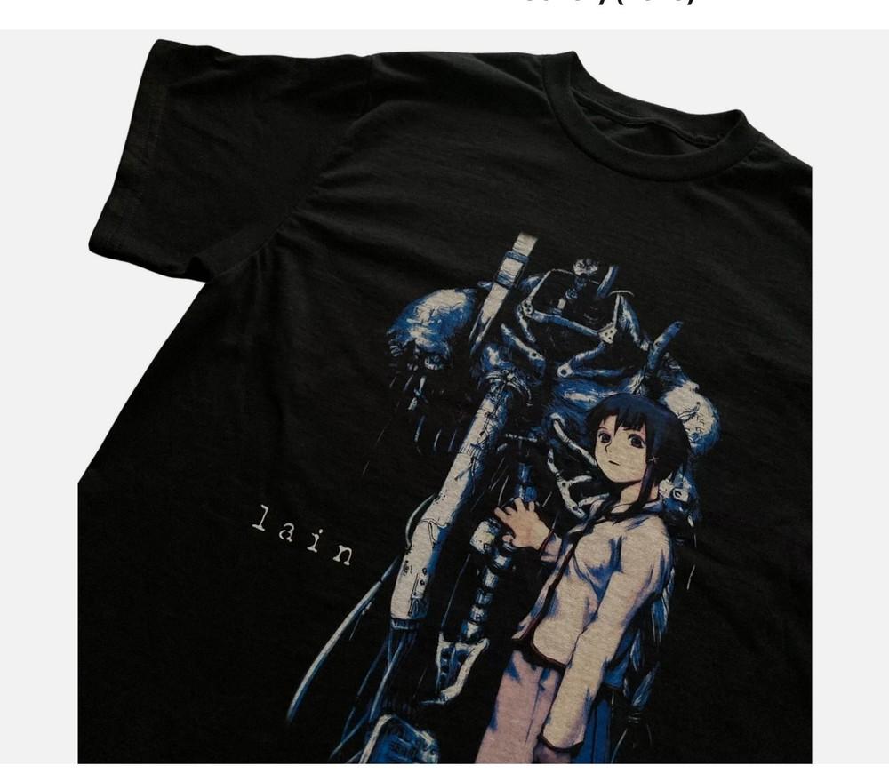 

SERIAL EXPERIMENTS LAIN ANIME UNISEX BLACK - GILDAN t-shirt - reprint Unisex T-Shirt L