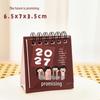 2026 Inspirational Words Mini Desk Planner Calendar - Creative Portable Desktop Ornament