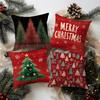 Christmas Tree Patterned PillowcaseSuitable for Sofa Car Bedroom Decorative Cushion Cover Pillow Cover