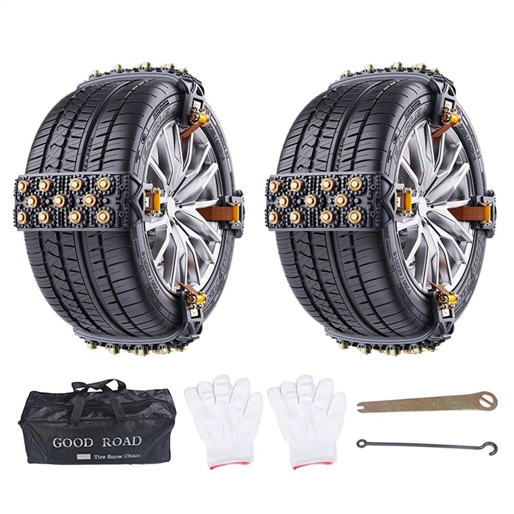 Snow Chains for Car Tires 5-Second Install Traction Straps Reusable Fit 165-265mm Wheel Anti-Slip Car Tire Chains for Safe Trip