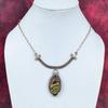 Unakite Gemstone Necklace Adjustable Chain Necklace Copper Wire Wrapped Jewelry