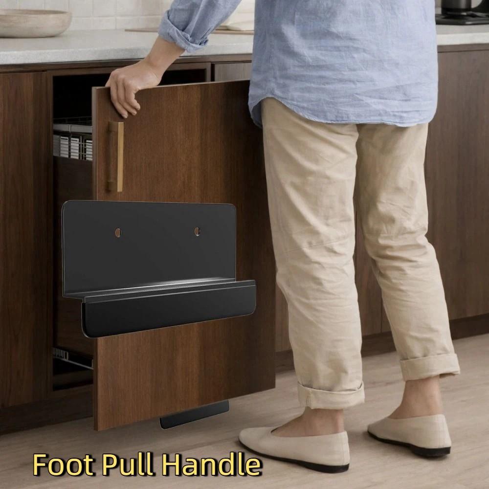 Metal Foot Pull Handle Efficient Cabinet Door Handles Durable Touchless Opener  Kitchen