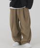 PIANER Corduroy Bonded Wide Parachute Pants (Brown)