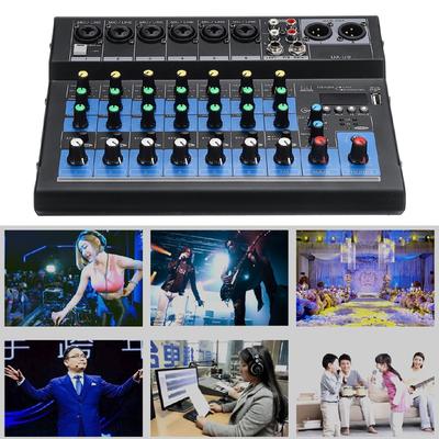 8 kanal taşınabilir ses mikseri Bluetooth USB DJ ses karıştırma konsolu MP3 Jack Karaoke 48V amplifikatör Karaoke KTV için