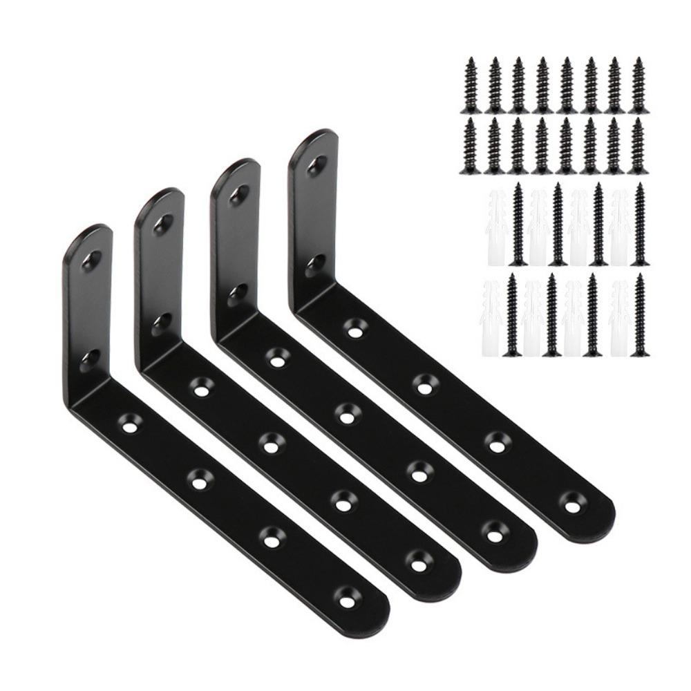 

4Pcs 5 x3 Furniture Anchors Black Baby Proofing Kit Furniture Wall Anchor for Dresser Bookshelf 4pcs set чёрный