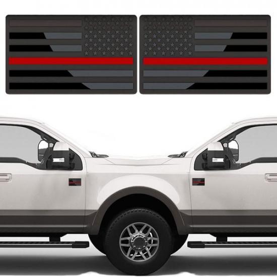 2pcs Car Truck Metal USA American Flag Sticker Decal Body Emblem Accessories