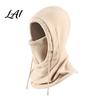 Full Coverage Fleece Neck Shield Winter Balaclava Hat with Drawstring Windproof Thermal Polar Hooded Scarf Gear for Autumn Sports Breathable