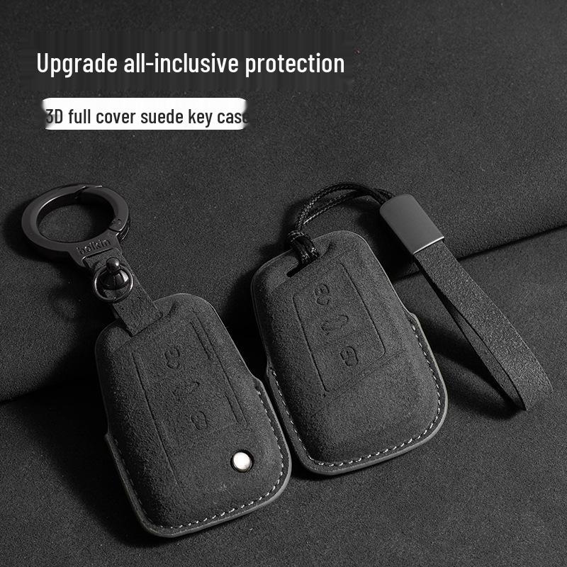 Volkswagen Suede Key Case: Fits Touron, Tayron, Tiguan L, Sagitar, Lamando L, Magotan, CC, ID4 - Full Coverage.