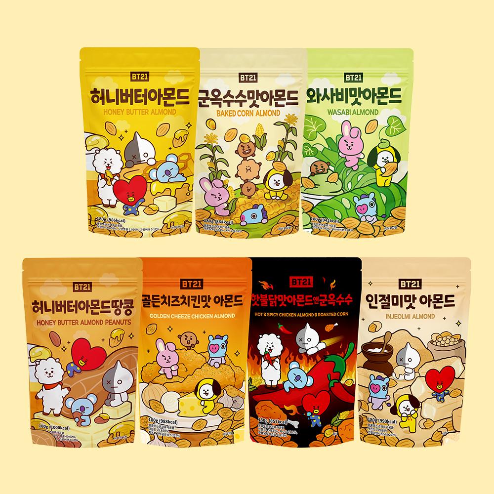 BT21 Flavored Almonds (180g) Honey Butter Almonds