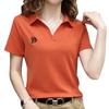 Womens Polo Blouse V-neck Short-sleeved T-shirt Womens Summer Latest Age-reducing Leisure Top