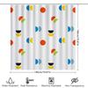 Bright Bathroom Shower Curtain With Half-Moon And Circle Patterns Modern Decor For Bathtub Toilet Area Multiple Colors Available
