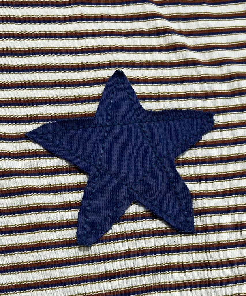 SK8ER ROCK Star Stripe Ringer T-Shirt ((Dark Blue))
