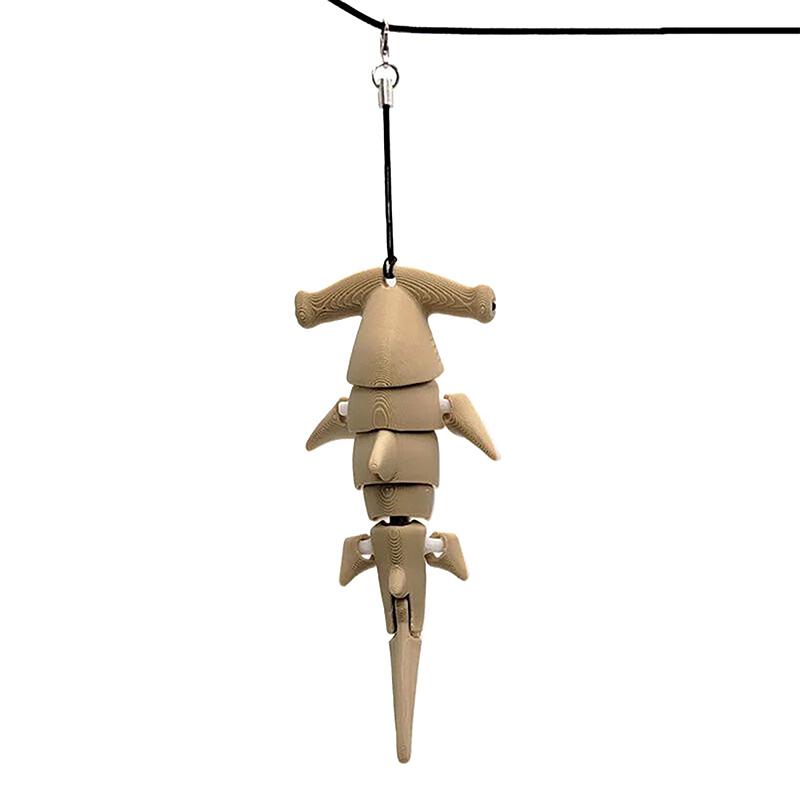 

Брелок для ключей в виде акулы-молота 3D-животные, подвеска для рюкзака, гибкая, подвижная, брелок для кошелька, рюкзака, сумок head